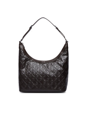 Calvin Klein Дамска чанта Calvin Klein Emblem Aop Debossed Medium Shbag LV04F3875G Кафяв