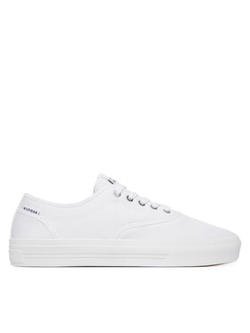 Tommy Hilfiger Sneakers aus Stoff Tommy Hilfiger Th Vulc Cup Long Lace Canvas FM0FM05874 Weiß