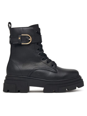 Tommy Hilfiger Žygio batai Tommy Hilfiger Leather Th Buckled Lace-Up Boot FW0FW09550 Juoda