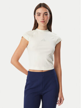 adidas adidas Majica Adidas Kit Small Logo Rib KT0289 Bela Slim Fit