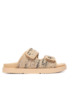 Tommy Hilfiger Şlapi Tommy Hilfiger Double Strap Raffia FW0FW09122 Bej