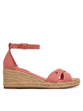 Tommy Hilfiger Еспадрили Tommy Hilfiger Hemp Crossover Strap Wedge Espadrilles FW0FW09332 Розов