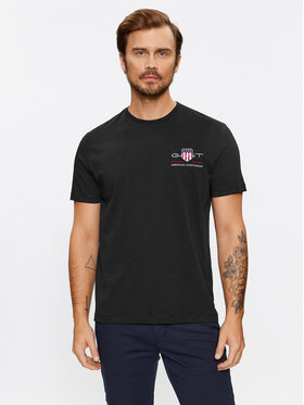 Gant Gant T-shirt Reg Archive Shield Emb Ss 2067004 Crna Regular Fit