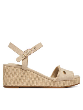 Tommy Hilfiger Sandalias Tommy Hilfiger Mid Woven Wedge Espad Fringe FW0FW09470 Beis