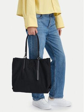 Tommy Hilfiger Borsetta Tommy Hilfiger Th Elevated Nylon Tote AW0AW18406 Nero