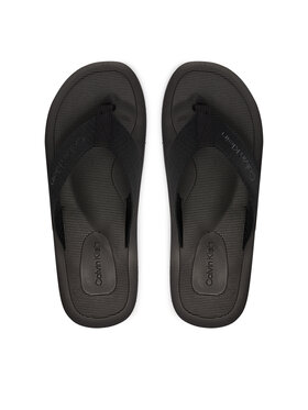 Calvin Klein Šlepetės per pirštą Calvin Klein Logo Webbing Strap HM0HM02106 Juoda