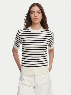 Tommy Hilfiger Tommy Hilfiger Πουλόβερ WW0WW49705 Λευκό Slim Fit