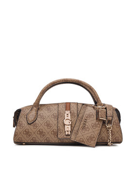 Guess Torebka Guess Yvonne Logo Mini HWSG23 78760 Brązowy jasny
