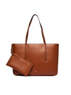 Calvin Klein Kabelka Calvin Klein Foil Logo Tote W/Pouch LV04F3274G Hnědá