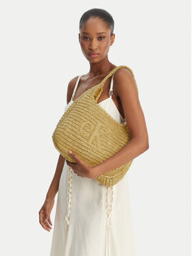 Calvin Klein Τσάντα Calvin Klein Bold Ck Raffia Lg Shoulder Bag LV04F3448G Μπεζ