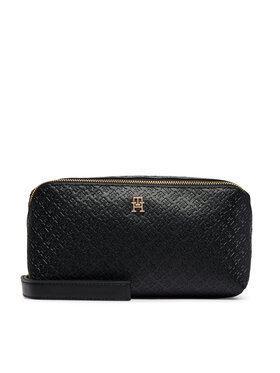Tommy Hilfiger Smink táska Tommy Hilfiger Th Icon Double Washbag Mono AW0AW18930 Fekete