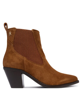 Tommy Hilfiger Stivaletti Tommy Hilfiger Suede Western Chelsea Boot FW0FW09581 Marrone