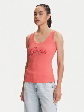 Guess Guess Τοπ W5YP00 KCXJ2 Ροζ Regular Fit