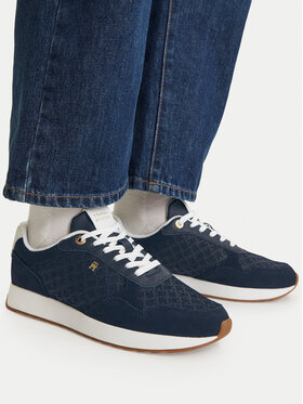 Tommy Hilfiger Sneakers Tommy Hilfiger Th Runner Suede Monogram FW0FW09620 Blu scuro