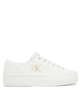Calvin Klein Jeans Гуменки Calvin Klein Jeans Vulc Flatform Low Cv Mg YW0YW01763 Бял