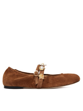 Stuart Weitzman Балетки Stuart Weitzman Socharming Mary Jane SN125 Коричневий