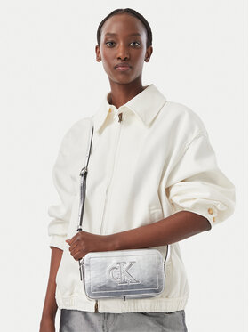 Calvin Klein Torebka Calvin Klein Bold Ck Outline Mtl Camera Bag LV04F3896G Srebrny