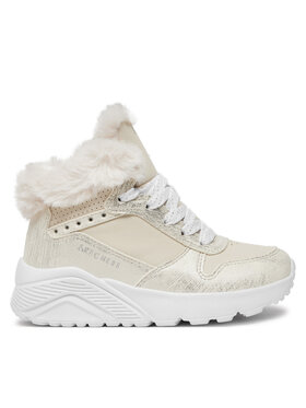 Skechers Īsie zābaki Skechers Uno Lite - Comfurt Collar 310396L/NAT Écru