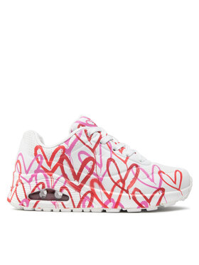 Skechers Sneakersy Skechers Uno Spread The Love 155507/WRPK Biela