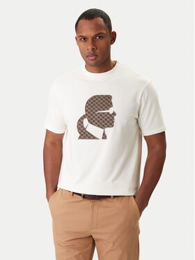 KARL LAGERFELD KARL LAGERFELD Camiseta 755055 561221 Écru Regular Fit
