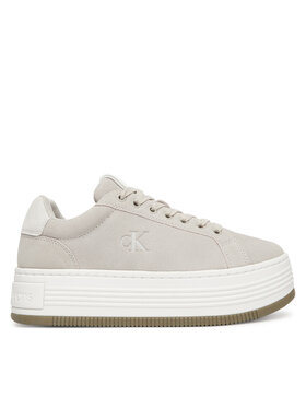 Calvin Klein Jeans Snīkeri Calvin Klein Jeans Bold Flatf Low Lace Mg Sd YW0YW01839 Pelēks