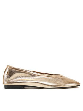 Tommy Hilfiger Balerīnas Tommy Hilfiger Soft Metal Lthr Ballerina No Bow FW0FW08601 Zelta