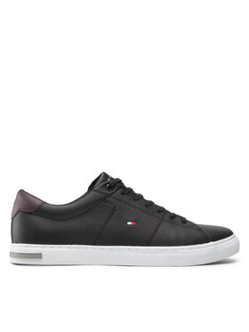 Tommy Hilfiger Sneakersy Tommy Hilfiger Essential Leather Detail Vulc FM0FM04047 Černá