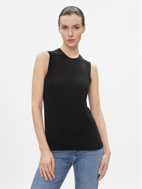 Tommy Hilfiger Tommy Hilfiger Marškinėliai Md Lyocell Silk Blend Vest WW0WW40980 Juoda Regular Fit