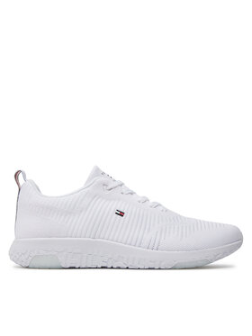 Tommy Hilfiger Laisvalaikio batai Tommy Hilfiger Corporate Knit Rib Runner FM0FM02838 Balta