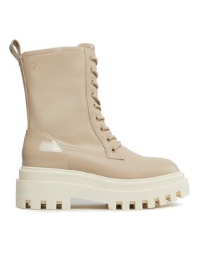 Calvin Klein Jeans Outdoorová obuv Calvin Klein Jeans Chunky Laceup Lth Mg Sat YW0YW01285 Béžová