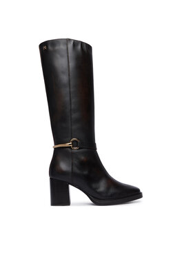 Tommy Hilfiger Cizme Tommy Hilfiger Th Stud Heel Riding Knee Boot FW0FW09551 Maro închis