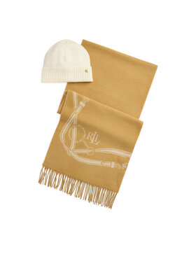 LAUREN RALPH LAUREN Sál és sapka szett LAUREN RALPH LAUREN 454P23530002 Világosbarna