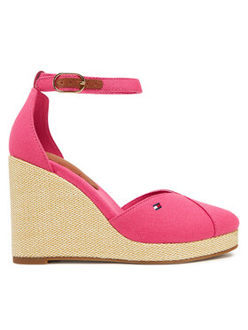 Tommy Hilfiger Halbschuhe Tommy Hilfiger Flag High Wedge Espad Closed Toe FW0FW08494 Rosa