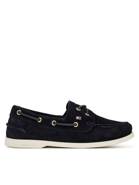 Tommy Hilfiger Mokassins Tommy Hilfiger Hilfiger Suede Boat Shoe FW0FW09338 Dunkelblau