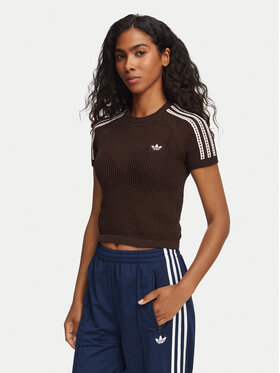 adidas adidas Camiseta Knitted Crochet Cali KC6480 Marrón Slim Fit