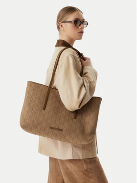 Calvin Klein Handtasche Calvin Klein Emblem Aop Jacquard LV04F3750G Khakifarben