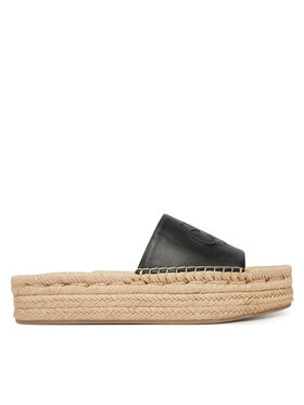 Calvin Klein Еспадрили Calvin Klein Flatf Espa Mule Lth Mg HW0HW03027 Черен