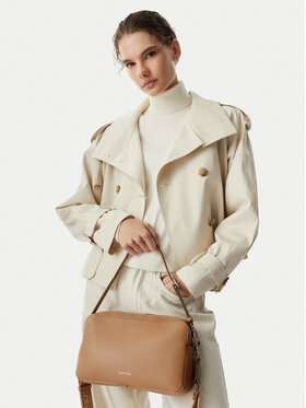 Calvin Klein Handtasche Calvin Klein Webbing 2X Strap Lg Camera Bag LV04F3642G Beige
