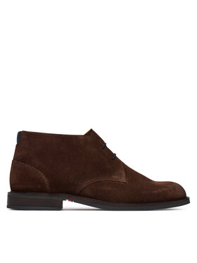 Tommy Hilfiger Μποτίνια Tommy Hilfiger Corporate Dressy Suede Lace Boot FM0FM05951 Καφέ
