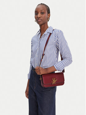 Tommy Hilfiger Ročna torba Tommy Hilfiger Th Script Flap Crossover AW0AW18399 Bordo rdeča