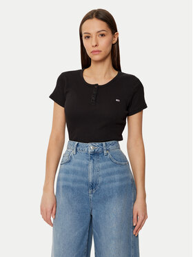 Tommy Jeans Tommy Jeans Majica DW0DW19502 Črna Slim Fit