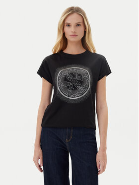 Guess Guess Футболка W5YI14 I3Z14 Чорний Regular Fit
