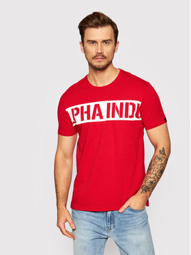 Alpha Industries Alpha Industries Marškinėliai Printed Stripe 118511 Raudona Regular Fit