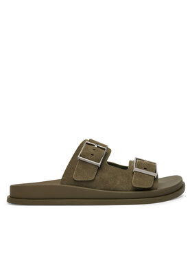 Calvin Klein Ciabatte Calvin Klein City Sandal Buckle Suede HW0HW03130 Verde