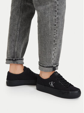 Calvin Klein Sneakers Calvin Klein Vulc Flatform Low Canvas Mg YW0YW01763 Schwarz