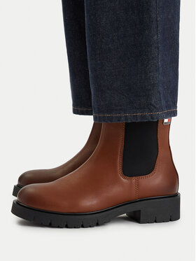 Tommy Jeans Chelsea cipele Tommy Jeans Tjw Cleated Chelsea Boots EN0EN03105 Smeđa