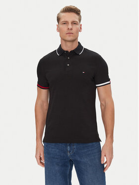 Tommy Hilfiger Tommy Hilfiger Polo Flag Cuff MW0MW38458 Μαύρο Slim Fit
