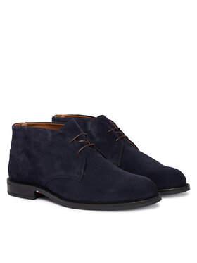 Tommy Hilfiger Polacchine Tommy Hilfiger Corporate Dressy Suede Lace Boot FM0FM05951 Blu scuro
