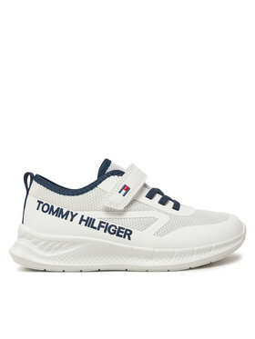 Tommy Hilfiger Sneakersy Tommy Hilfiger Low Cut Lace-Up/Velcro Sneaker T1B9-33868-1756 S Biela