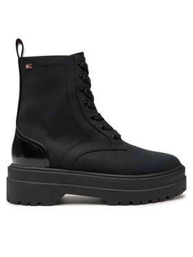 Tommy Hilfiger Turistická obuv Tommy Hilfiger Flag Ventile Lace Up Boot FW0FW08287 Černá